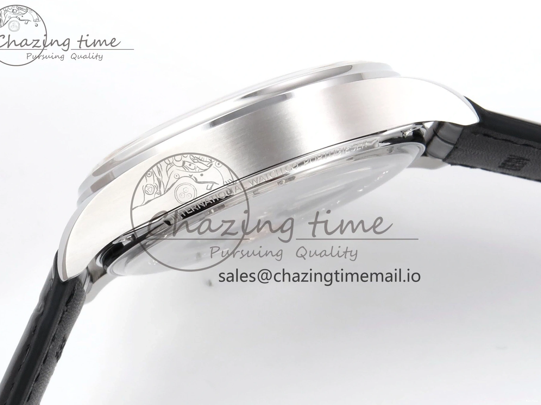 MIROTIME 0308 OnTrend Portugieser Automatic 42mm SS APSF 1:1 Best Edition White RG Dial on Black Leather Strap A 7010